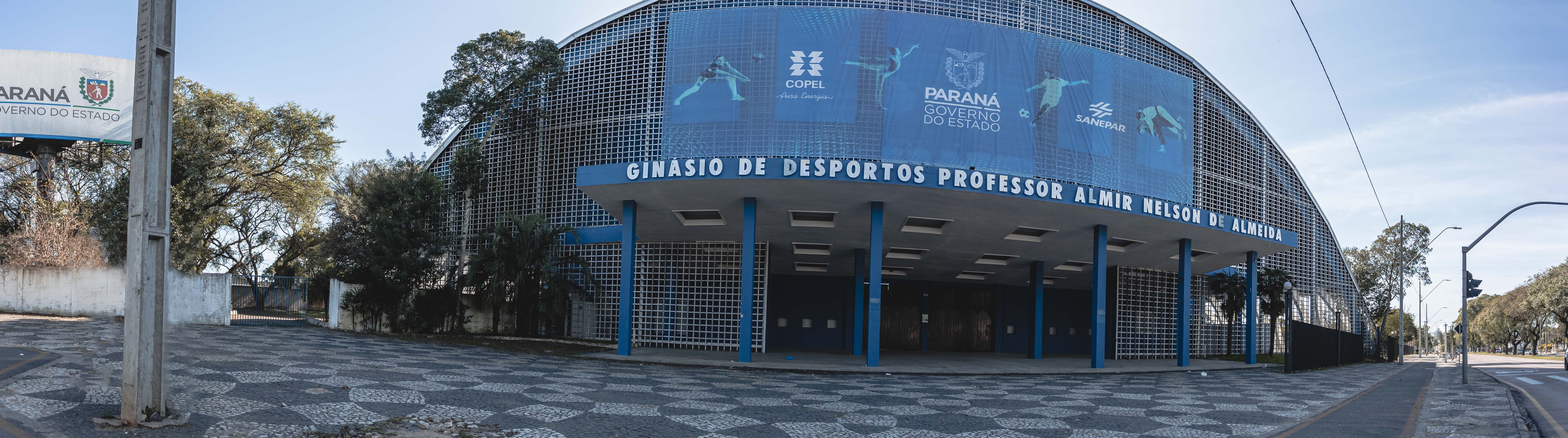 banner com a fachada do ginásio do tarumã