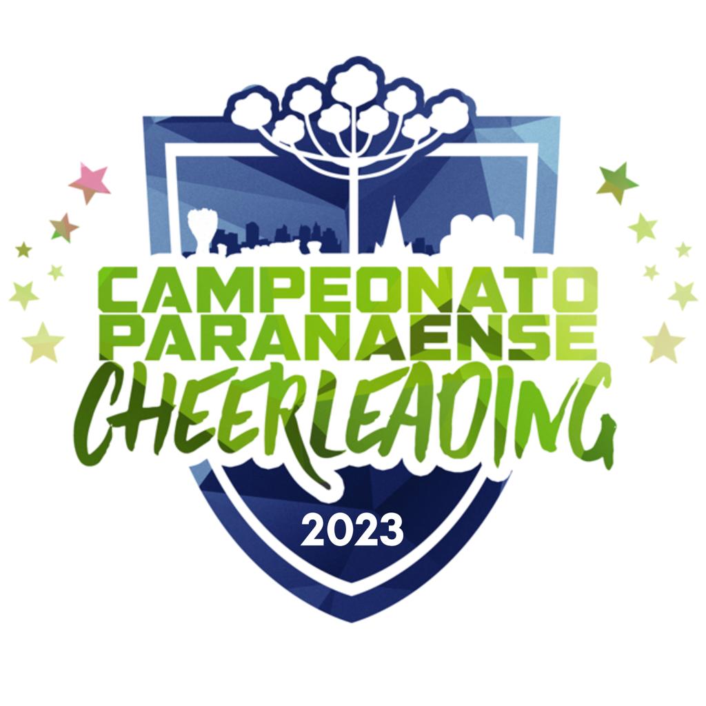 brasão com os dizeres campeonato paranaense cheerleading 2023 
