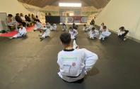foto do treino do Projeto Taekwondo para Todos
