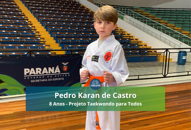 foto do atleta do mês de maio do taekwondo Pedro Karan de Castro